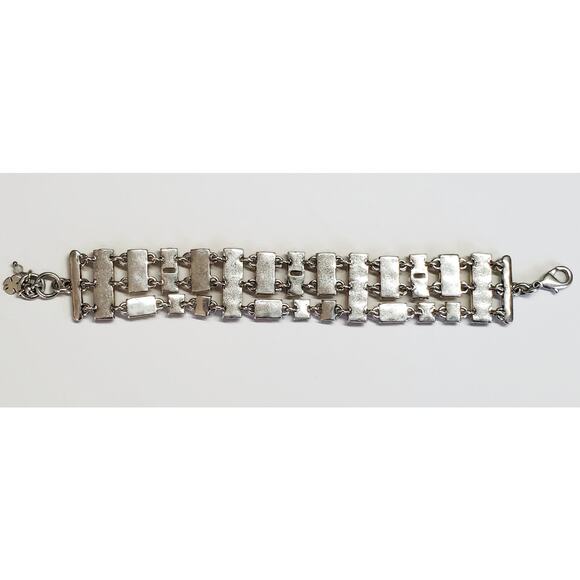 Lucky Brand Silver Tone Yellow Acrylic Stone Bracelet 8 in. - Picture 5 of 5